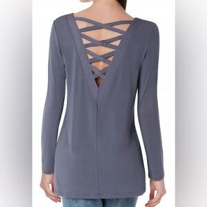 Women's Blouse Blue Gray Super Soft Size S